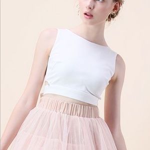 Chicwish Size Medium Tie Back zippered crop top. NWT.